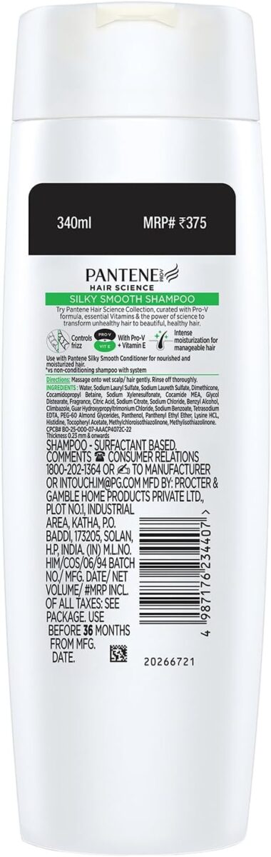 Pantene Hair Fall Control Shampoo – 340ml (Made in India) - Image 2