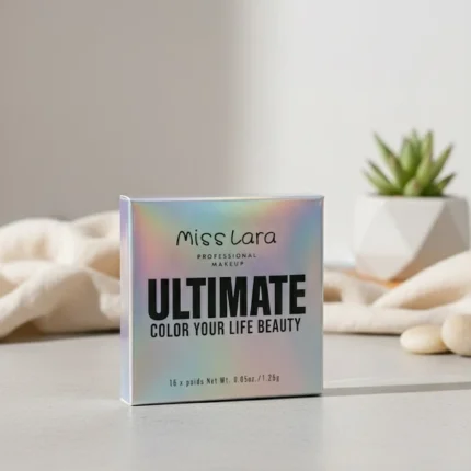 Miss Lara Ultimate Eyeshadow Palette in holographic packaging